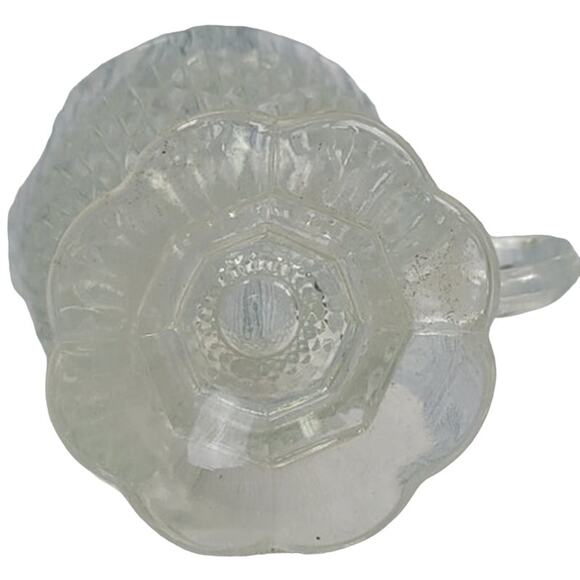 3 Vintage Cut Clear Diamond Pattern Glass Mug Plate Ashtray Mismatched Set - Picture 3 of 8